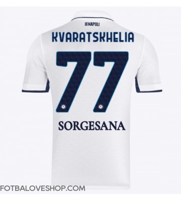 SSC Napoli Khvicha Kvaratskhelia #77 Venkovní Dres 2024-25 Krátký Rukáv